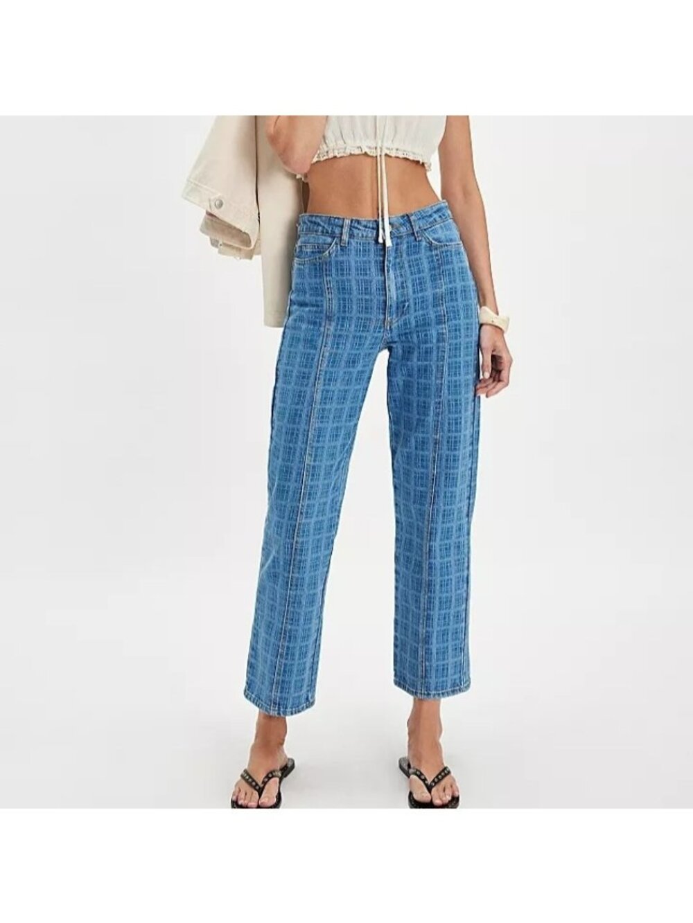 Damson Madder Tovie Laser Check Jeans 90s Contemporary Denim Normcore Womens 6
